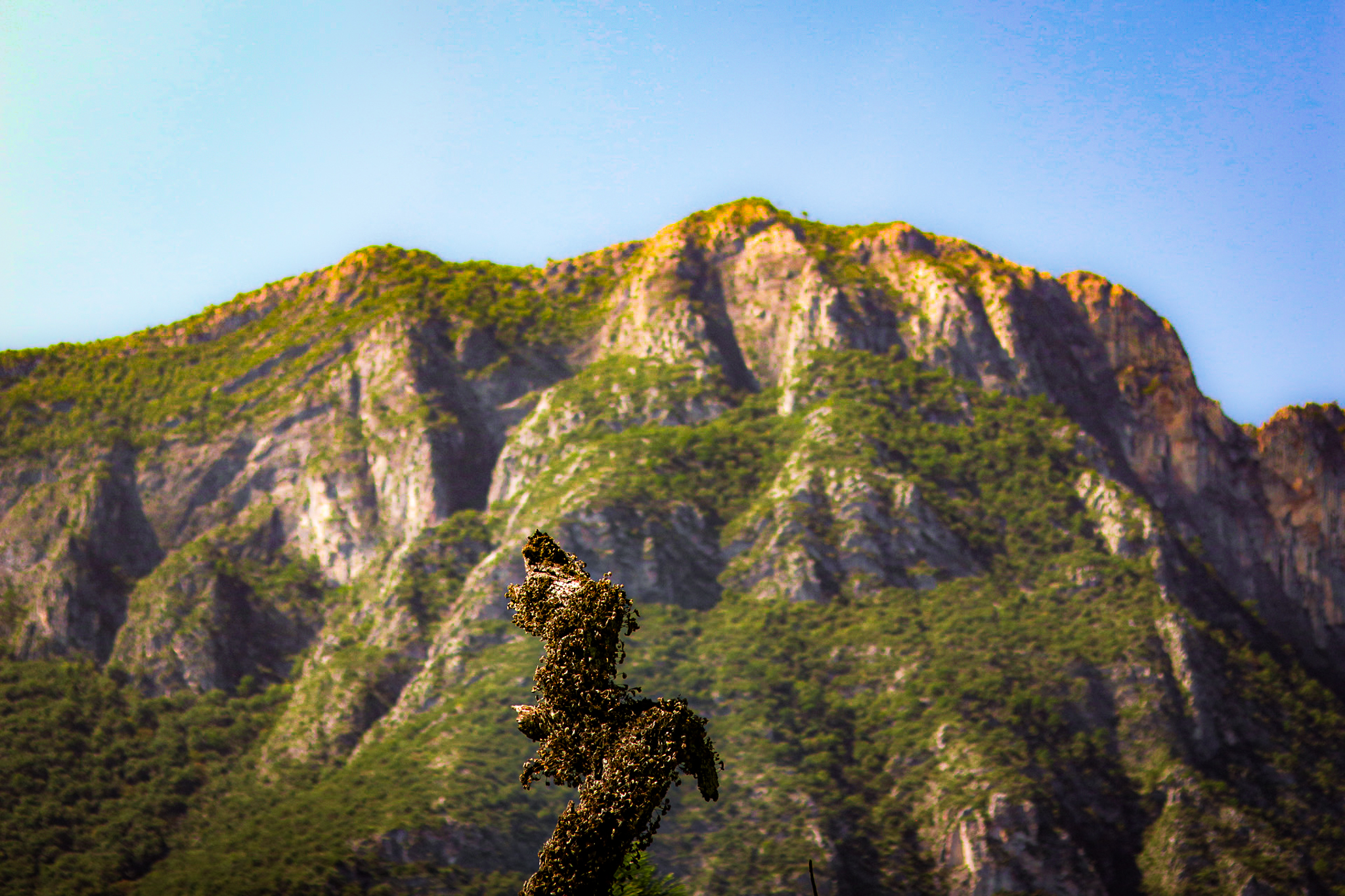 Vista aérea desde el cerro al atardecer